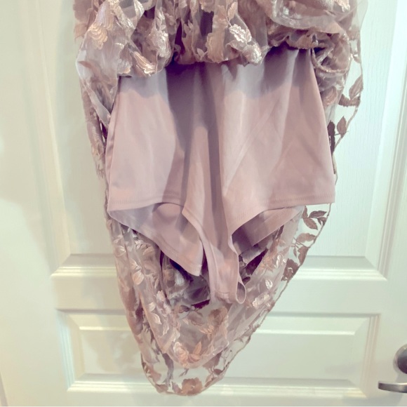 BLITHE See Through Floral Jumpsuit with shorts - Pink - Size S - Picture 4 of 5